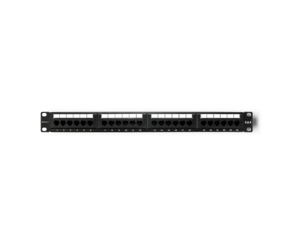 Akcesorium do szafy RACK Qoltec Patch panel RACK 24 porty  kat.5E UTP czarny